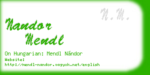 nandor mendl business card