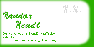 nandor mendl business card
